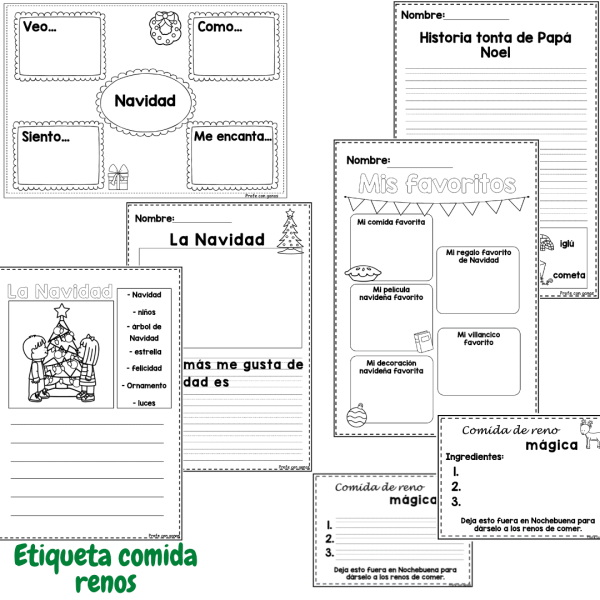 Plantillas de escritura de Navidad - Educación Primaria