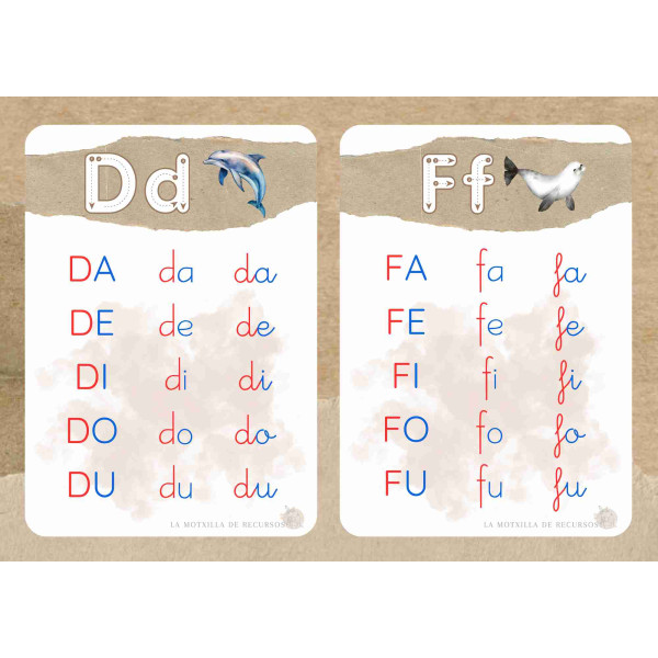 MOSTRA. TARGETES - Lectura sil·làbica