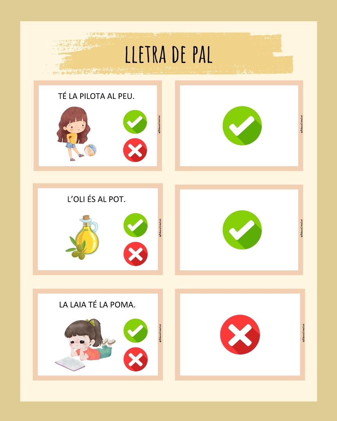 TARGETES DE COMPRENSIÓ LECTORA AUTOAVALUATIVES LLETRA DE PAL