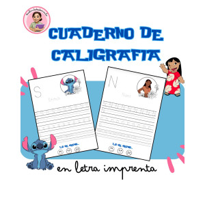 CALIGRAFÍA en letra IMPRENTA inspirado en STITCH