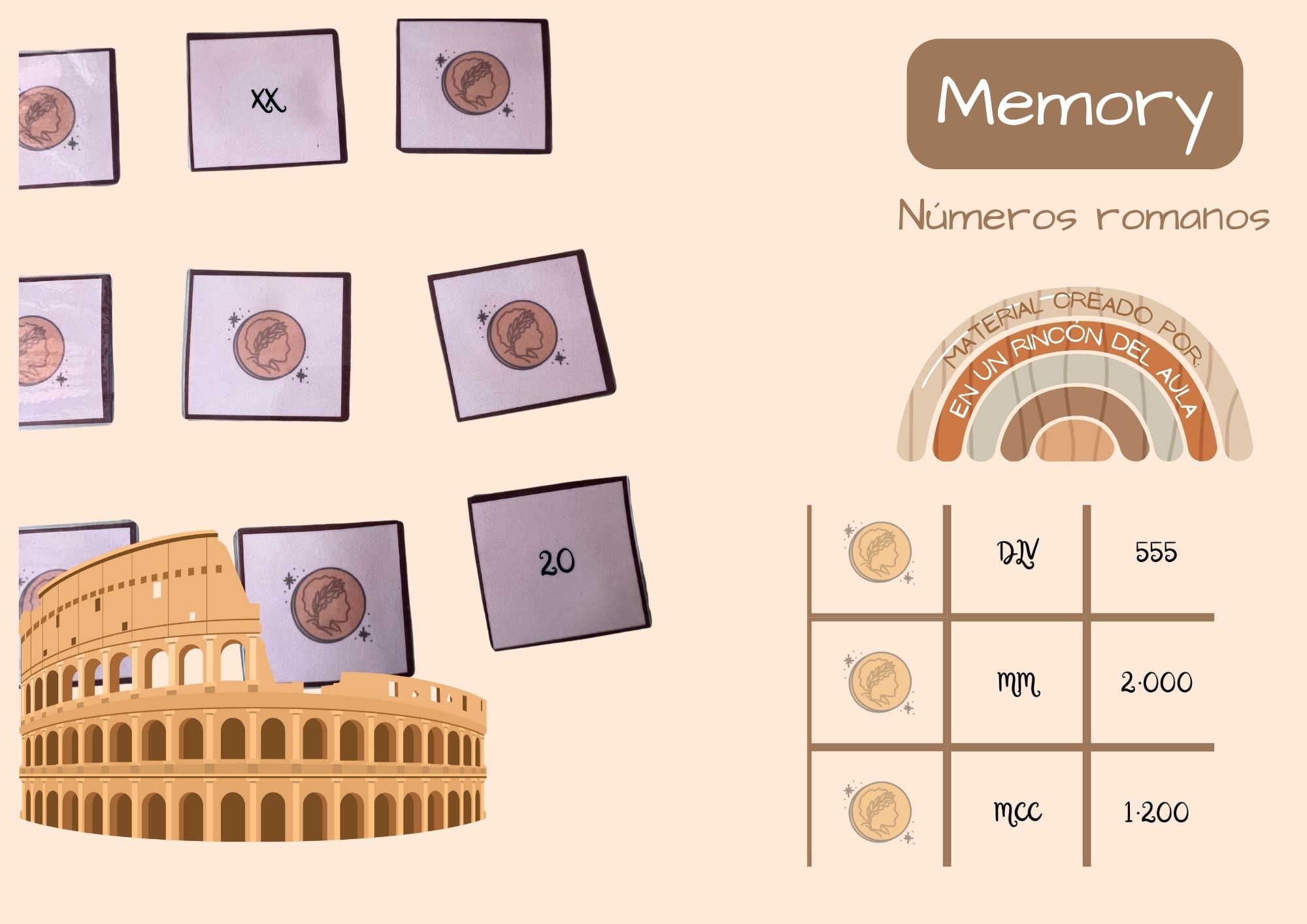 Memory de números romanos.