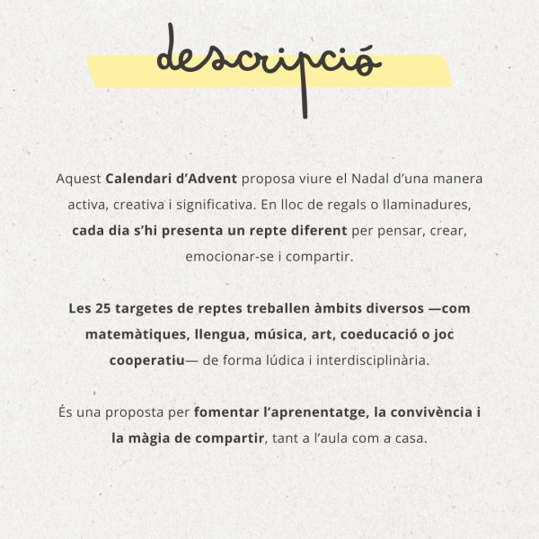 CALENDARI D'ADVENT DE NADAL