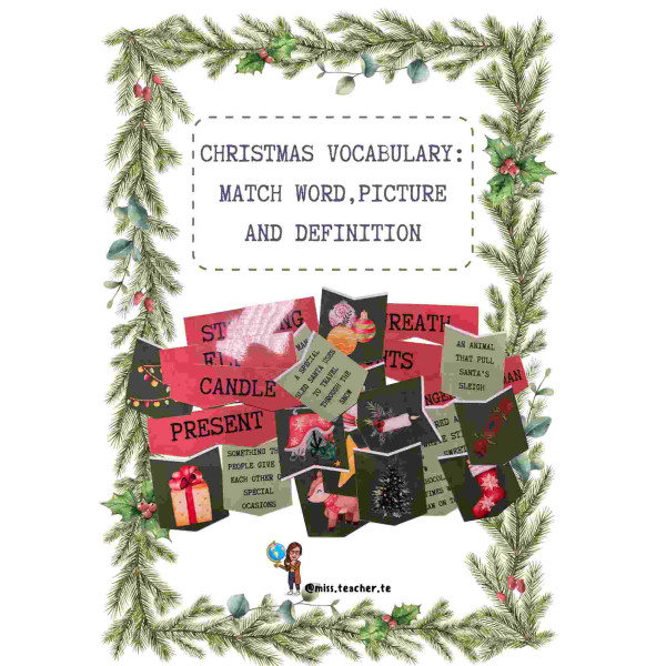 Christmas vocabulary: Match word with definition