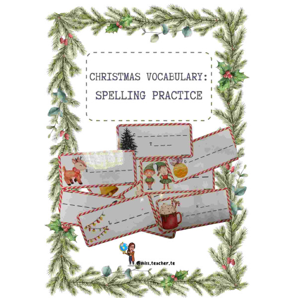 Christmas vocabulary: Writing cards and spelling