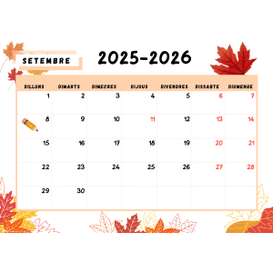 CALENDARI MES AULA