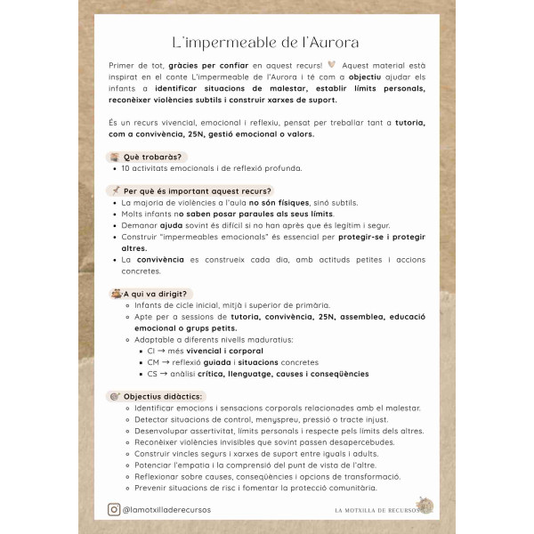 25N - Prevenció. L'impermeable de l'Aurora