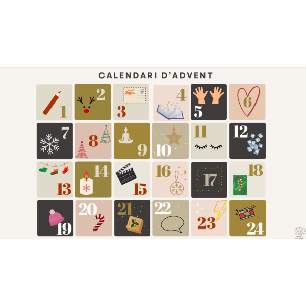 Calendari d'advent interactiu i imprimible