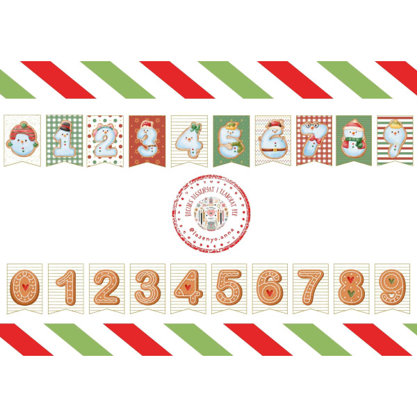 BANDERINES NÚMEROS NAVIDAD