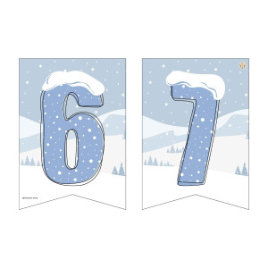 BANDERINES DECORATIVOS NÚMEROS INVIERNO