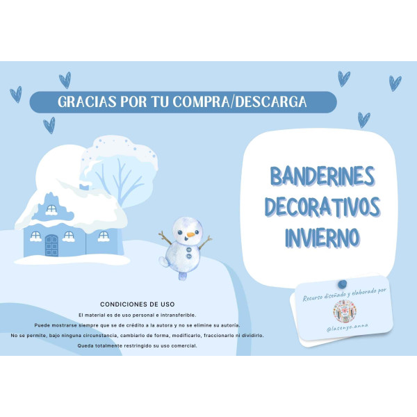 BANDERINES DECORATIVOS INVIERNO