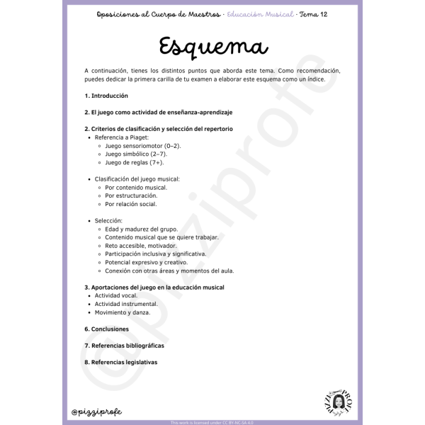 Tema 12 - Oposición al Cuerpo de Maestros de Educación Musical - Aragón Autora: pizziprofe