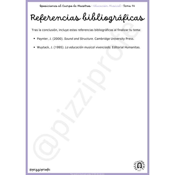 Tema 14 - Oposición al Cuerpo de Maestros de Educación Musical - Aragón Autora: pizziprofe