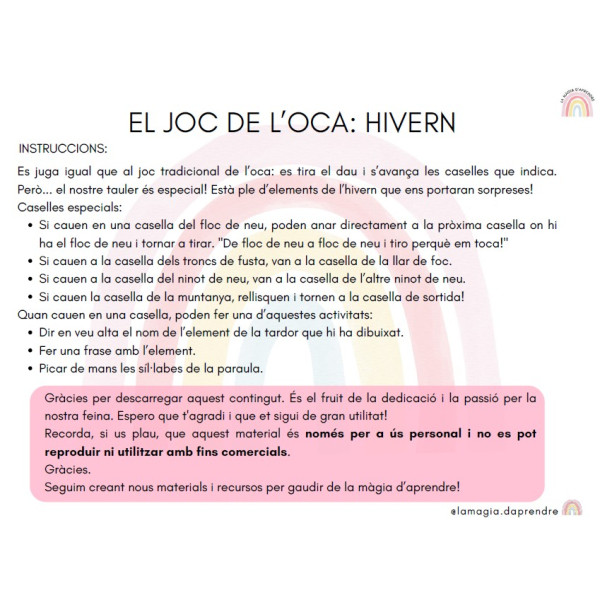 Joc de l'oca: hivern