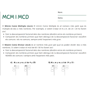 Mínim comú múltiple i Máxim comú divisor