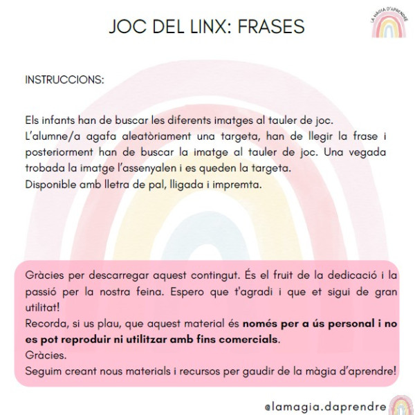 Joc del linx: frases