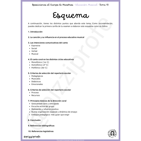 Tema 15 - Oposición al Cuerpo de Maestros de Educación Musical - Aragón Autora: pizziprofe