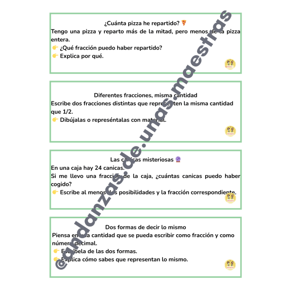 Problemas abiertos: fracciones y decimales