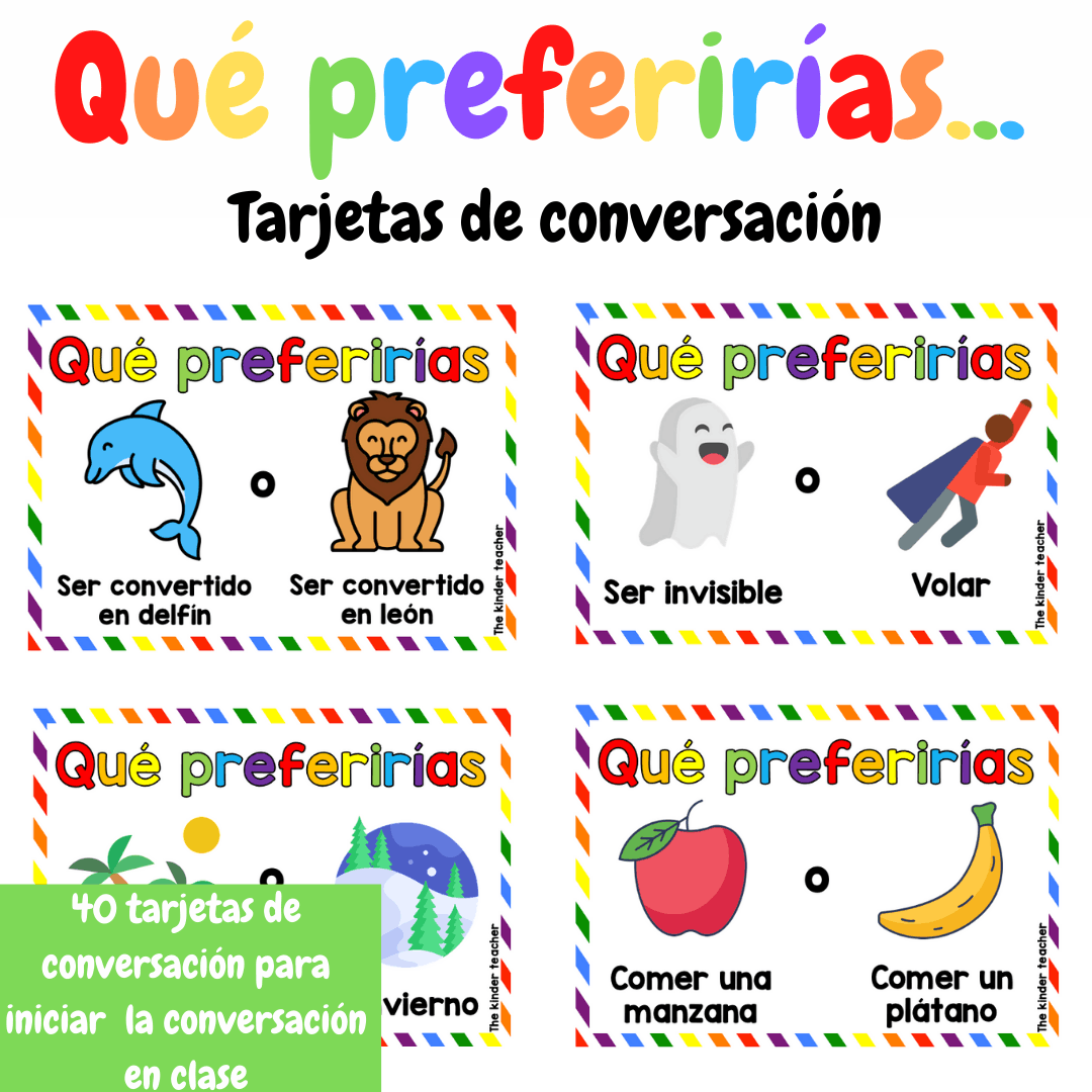 ¿Qué preferirías..? - Tarjetas de conversación