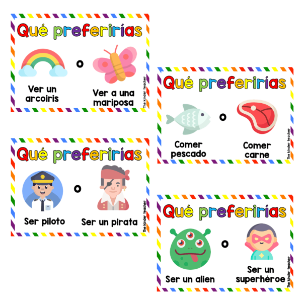 ¿Qué preferirías..? - Tarjetas de conversación