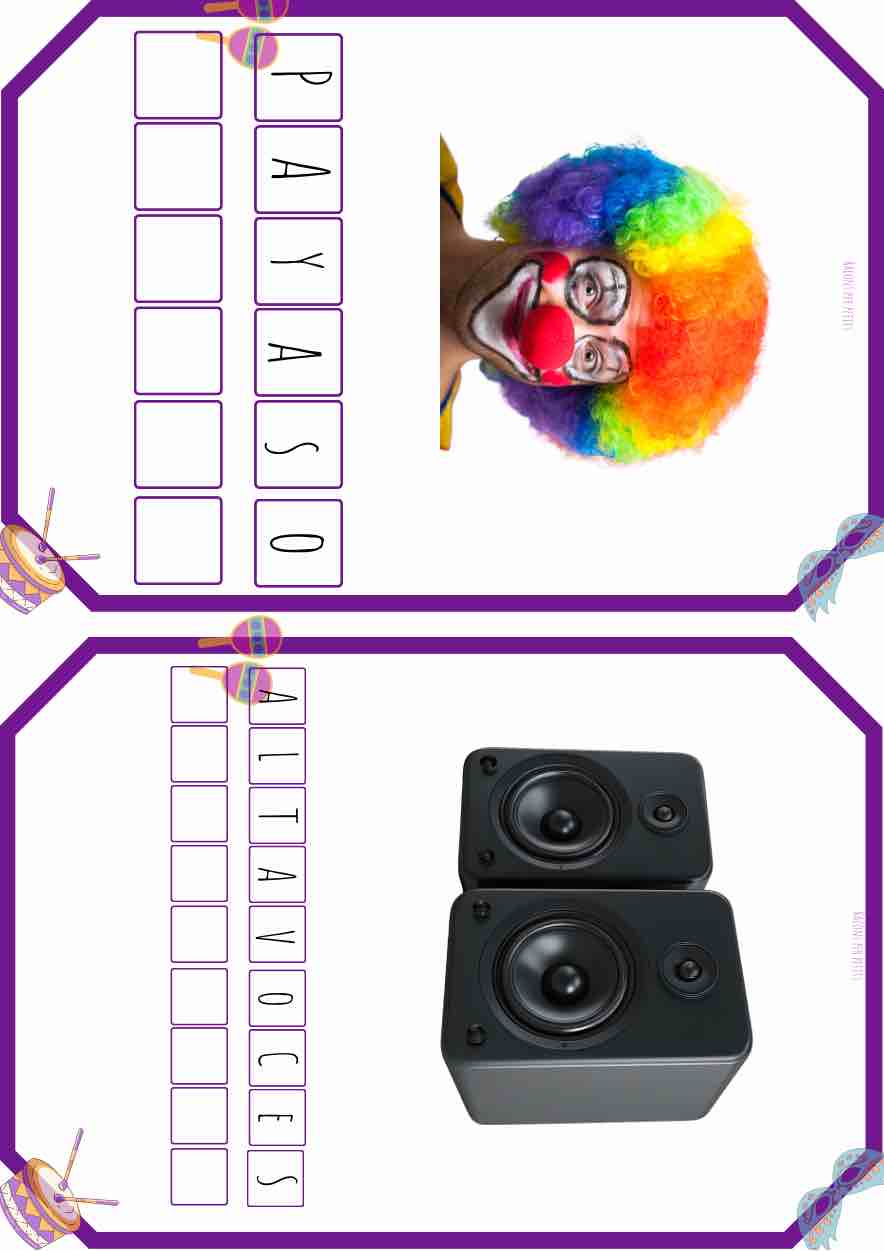 Copia las palabras Carnaval