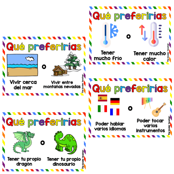 ¿Qué preferirías..? - Tarjetas de conversación