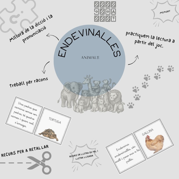 Memory d'endevinalles - ANIMALS