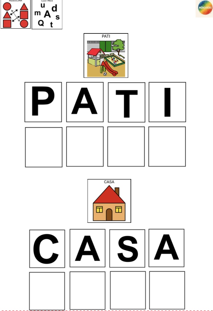 Carpeta Teacch- creació de paraules