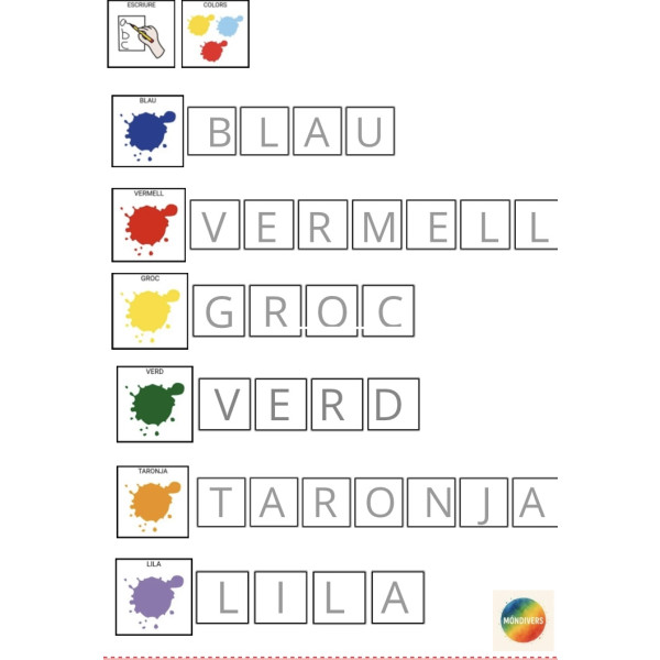 Carpeta TEACCH- colors