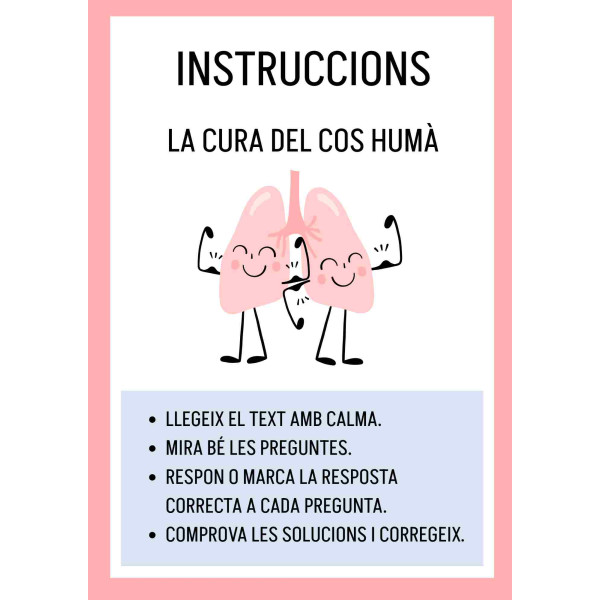 Comprensió lectora: la cura del cos humà