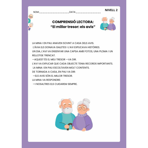Comprensió lectora: "El millor tresor: els avis"