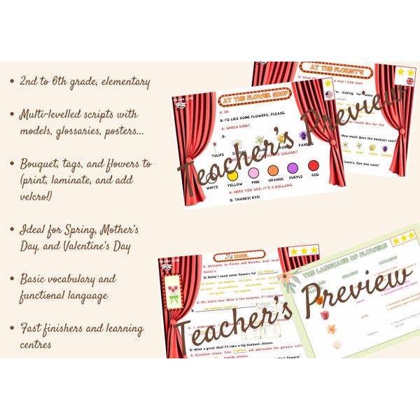 Flower Shop Florist Role Play | Speaking | Celebrations, Spring & Jobs