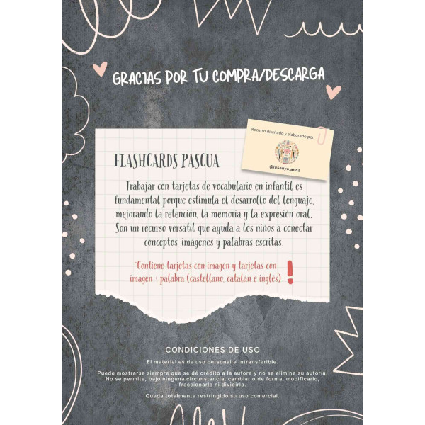 FLASHCARDS PASCUA (CAST, CAT, ING)