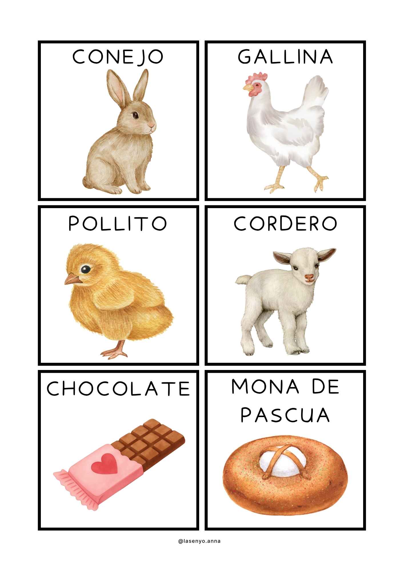 FLASHCARDS PASCUA (CAST, CAT, ING)