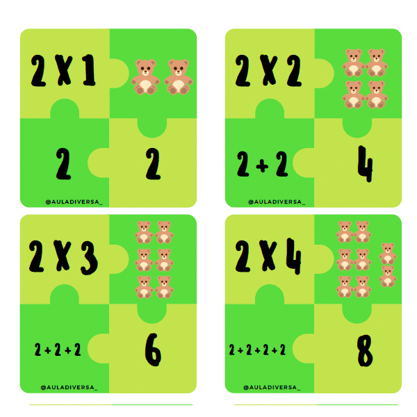 Puzzles tabla del 2