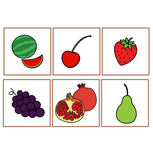 Asociar imagen pictograma frutas
