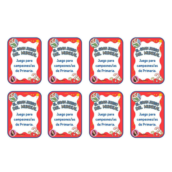 PACK2 TARJETAS DE PREGUNTAS "EL GRAN JUEGO DEL MUNDIAL!