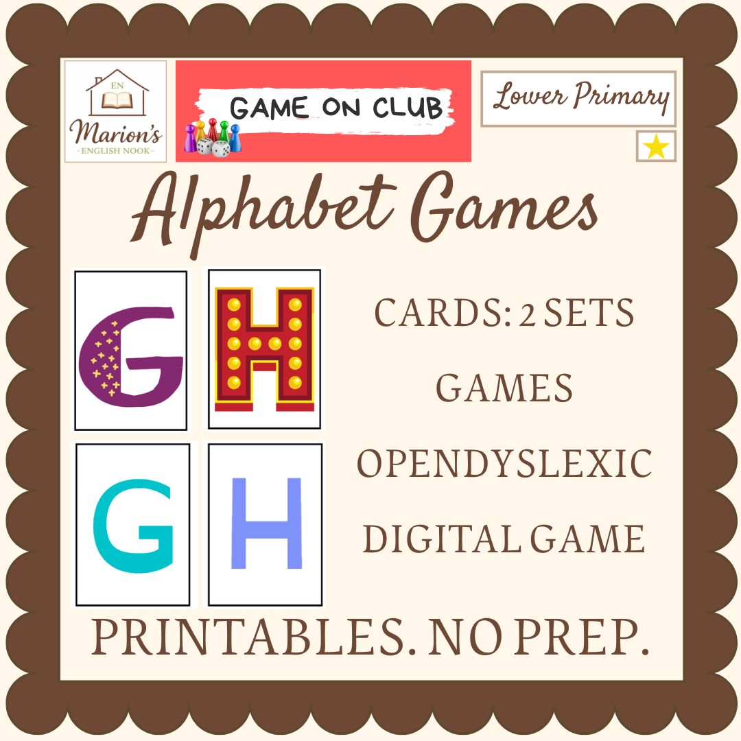 Alphabet Games Pack for Learning Centers | Dyslexia-Friendly & Digital | Warm-Ups