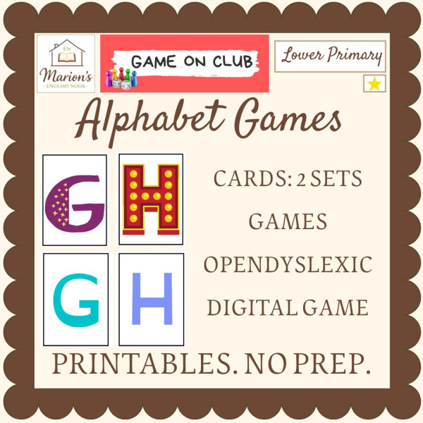 Alphabet Games Pack for Learning Centers | Dyslexia-Friendly & Digital | Warm-Ups