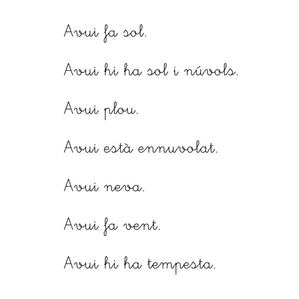 Rutina: el temps.