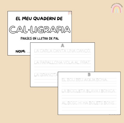 Quadern de cal·ligrafia: Frases en lletra de pal