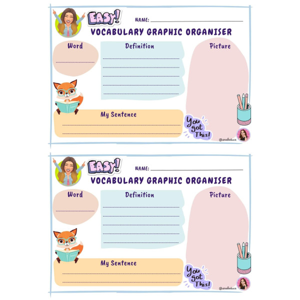 Vocabulary Graphic Organiser
