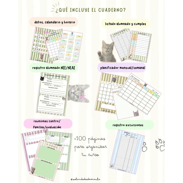 Cuaderno DOCENTE y REUNIONES 2026-2027 de GATITOS