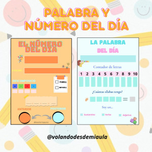 Cartel NÚMERO y PALABRA del día