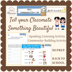 Back to School Community Building | Speaking Listening Compliment Activity