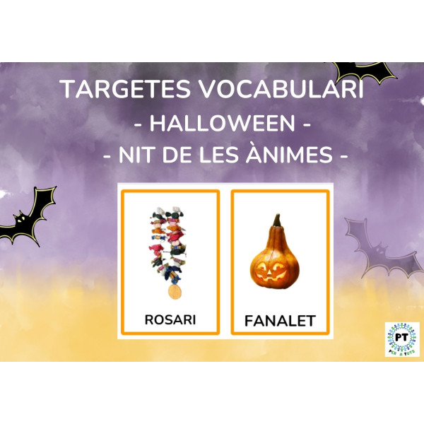 Targetes vocabulari Halloween - Nit de les Ànimes