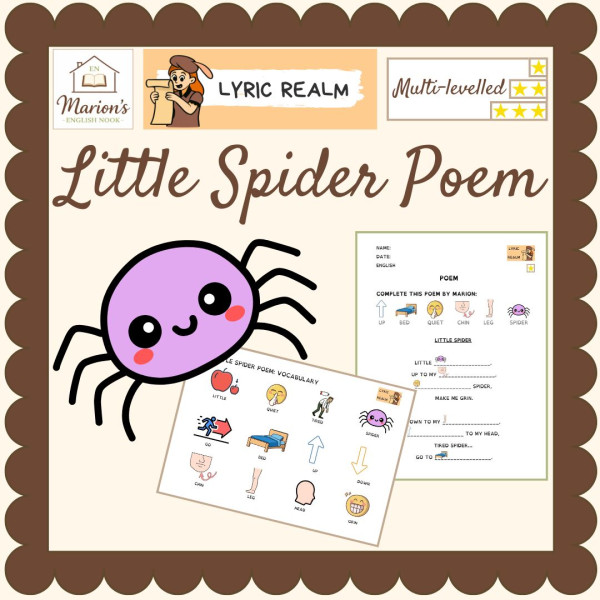 Little Spider Halloween Poem & TPR Activities | Body Parts, Adjectives | ESL EFL