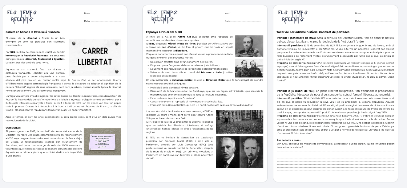 Projecte Els temps recents