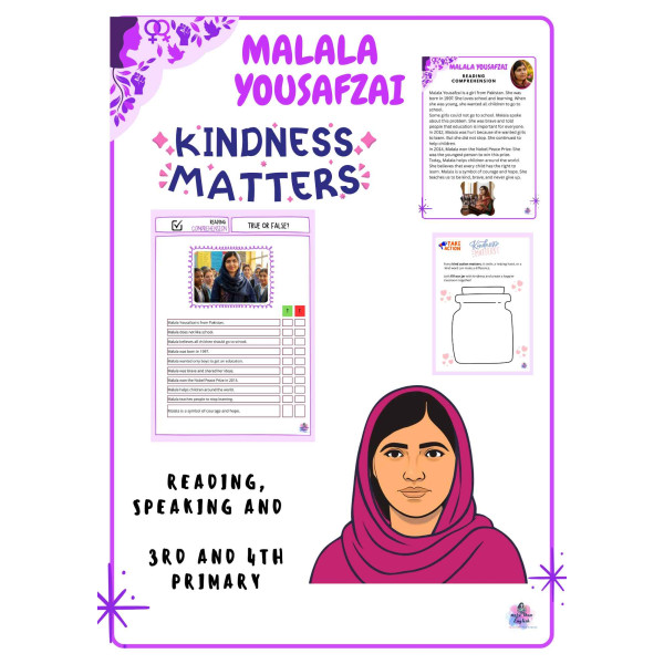 Malala Yousafzai Reading Comprehension and Speaking Activities