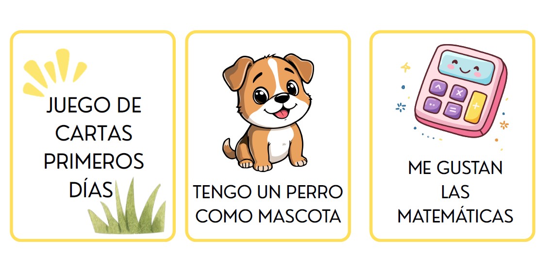 Juego de cartas para inicio de curso
