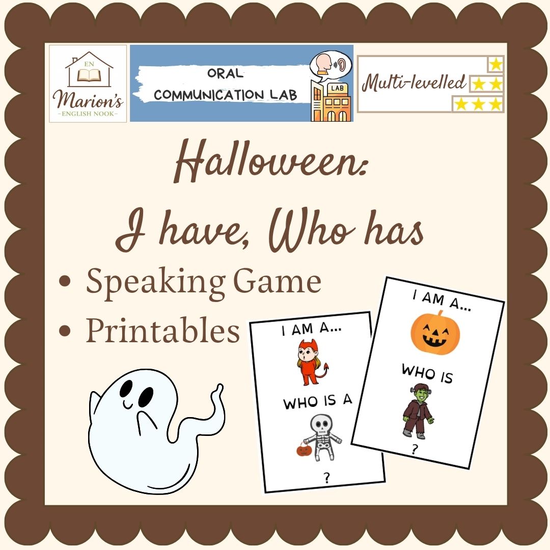 Halloween Vocabulary I Have Who Has Game | Speaking Activity